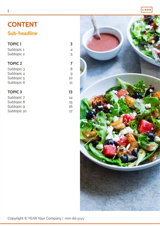 Free e-books food delivery service template