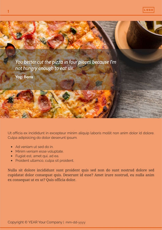 Free e-books food delivery service template