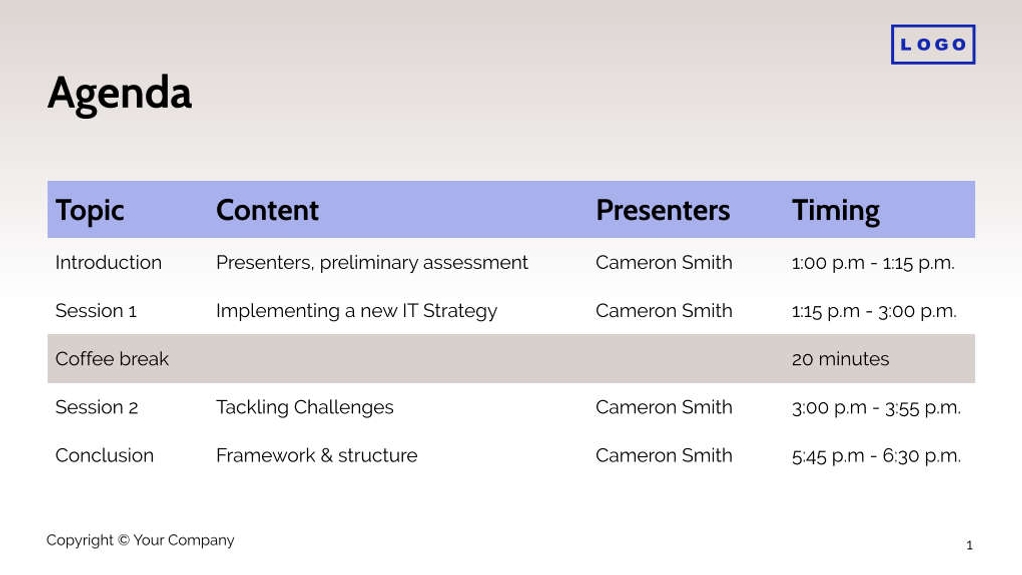 Free presentation consulting firm template