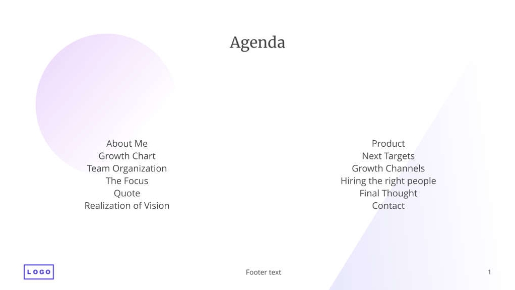 Free presentation growing company template