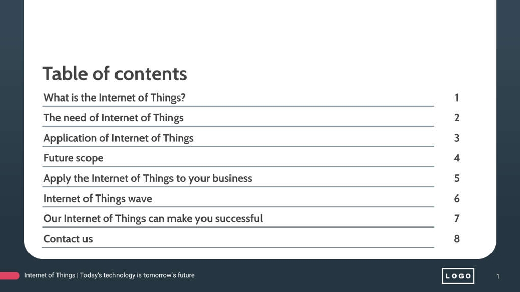 Free präsentationen iot consulting template