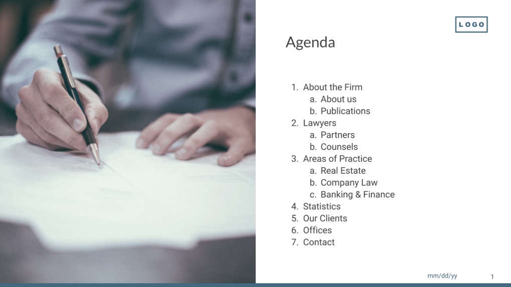 Free presentation law firm template