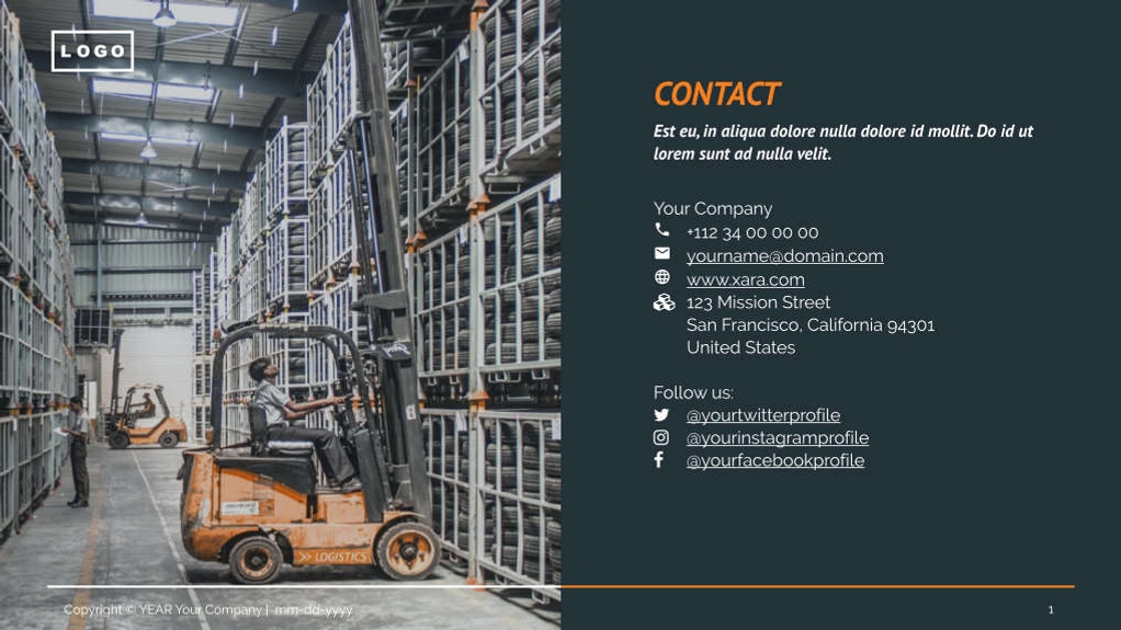 Free presentation logistics template