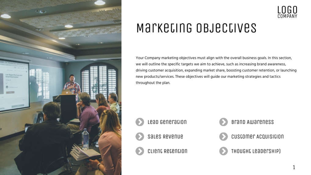 Free presentation marketing plan template
