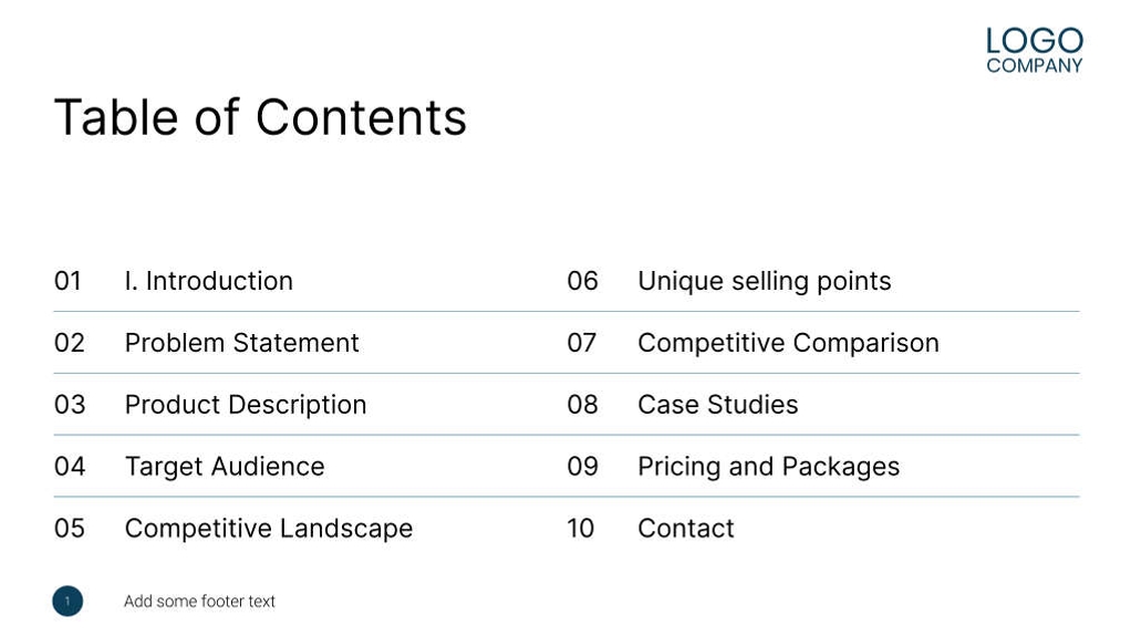 Free presentation sales product overview template