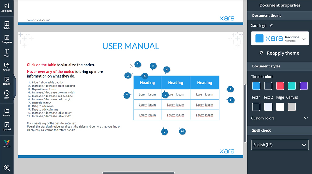 Video showing table maker introduction