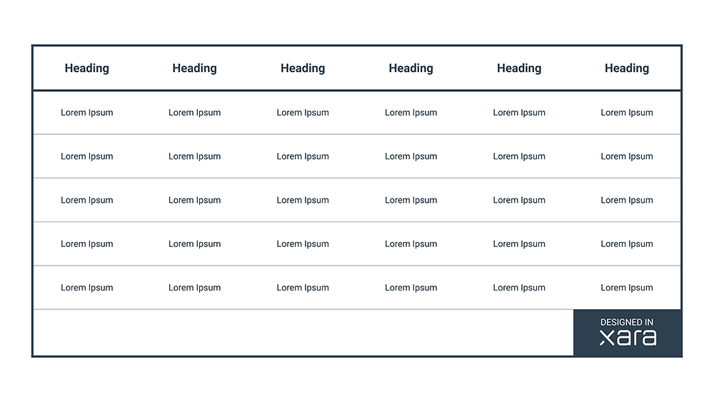 Free table template