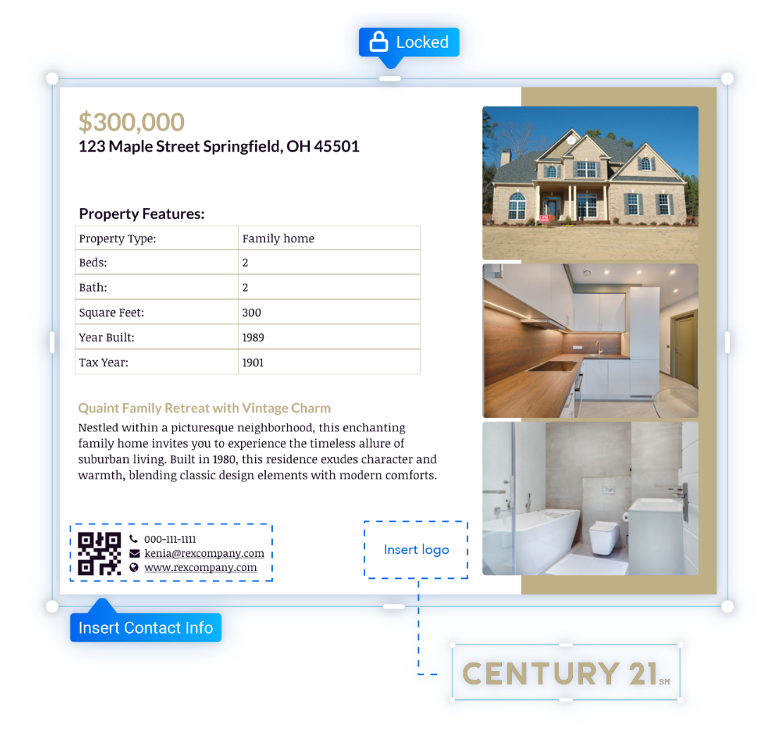 Xara real estate document template enforcing brand guidelines