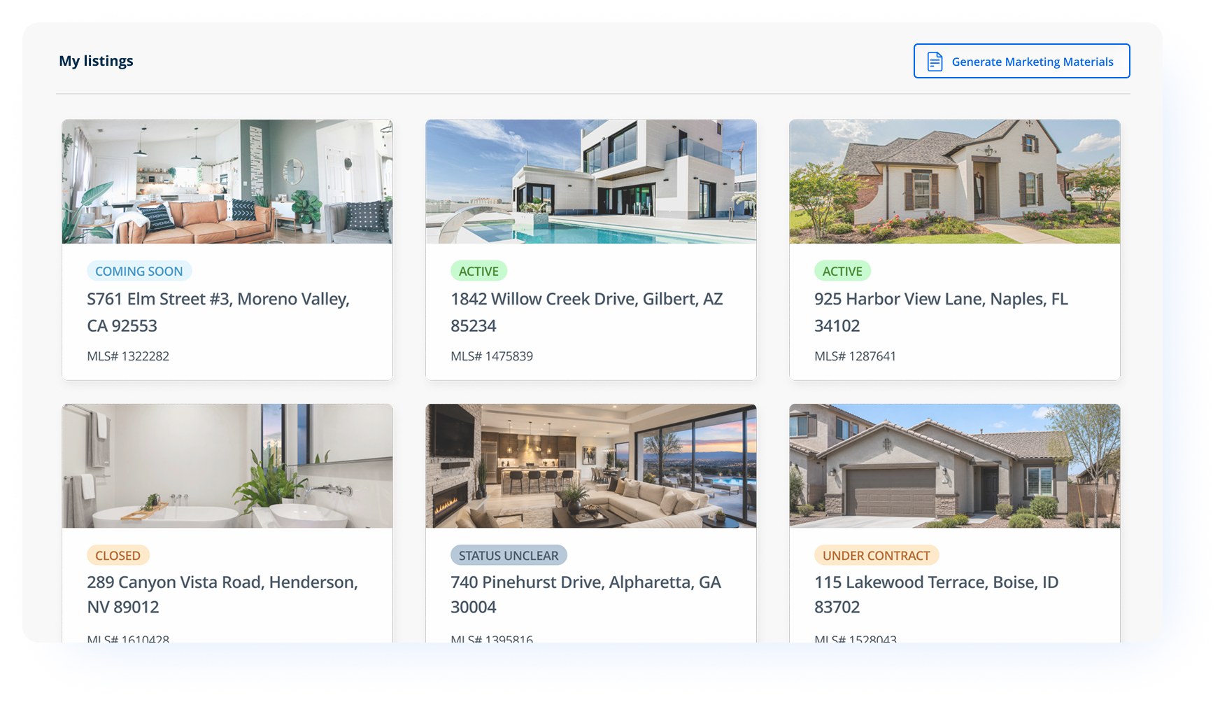 Real estate marketing materials example